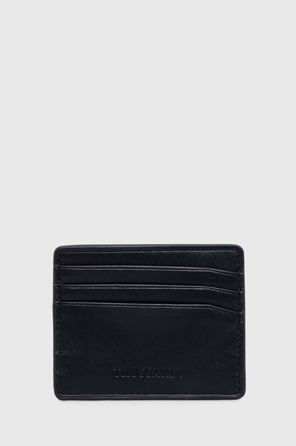 Годинник і чохол для карт Trussardi колір чорний
