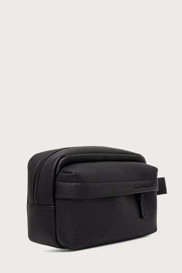 Косметичка чоловіча зі штучної шкіри Armani Exchange колір чорний