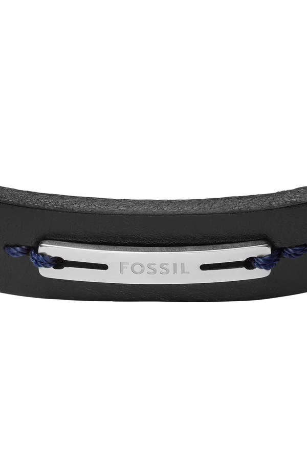 Браслет чоловічий шкіряний Fossil Machine колір чорний фото 2