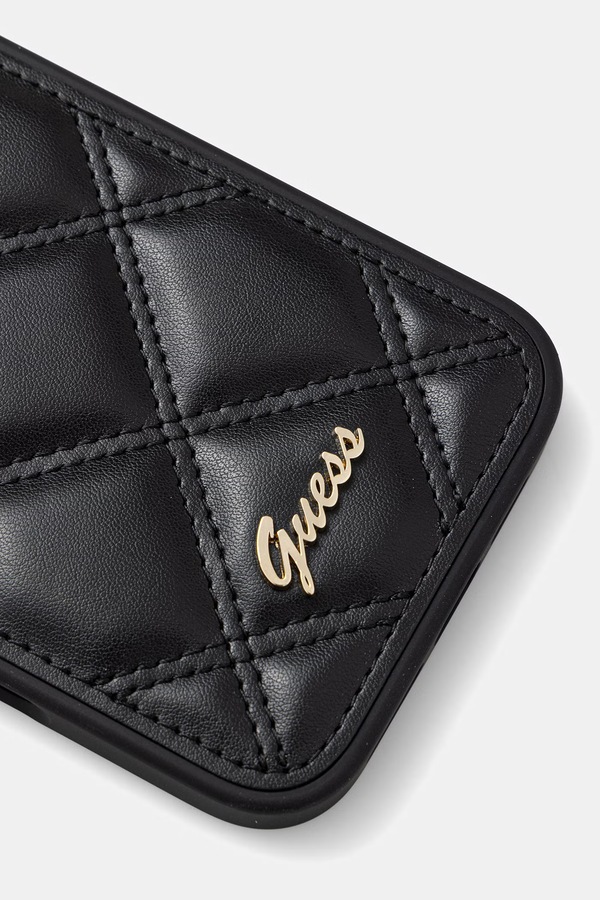 Чохол на телефон зі штучної шкіри Guess iPhone 16 Plus колір чорний