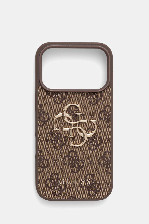 Чохол на телефон зі штучної шкіри Guess iPhone 17 Pro колір коричневий