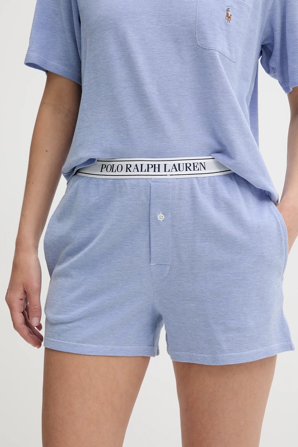 Роздільна піжама жіноча з бавовною Polo Ralph Lauren колір блакитний фото 4