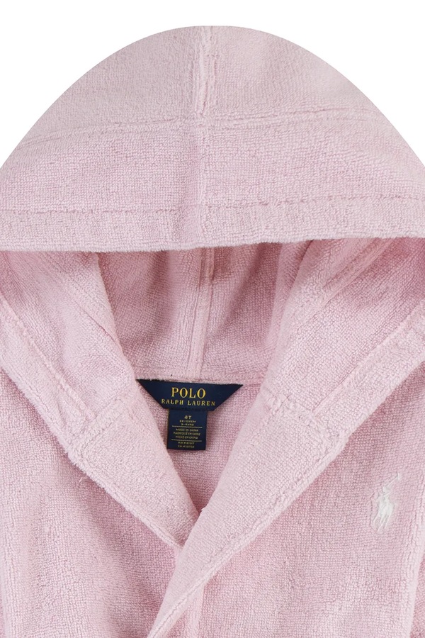Детский хлопковый халат Polo Ralph Lauren цвет розовый фото 2