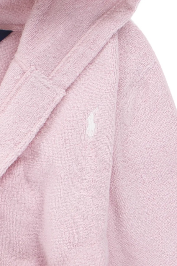 Детский хлопковый халат Polo Ralph Lauren цвет розовый фото 2