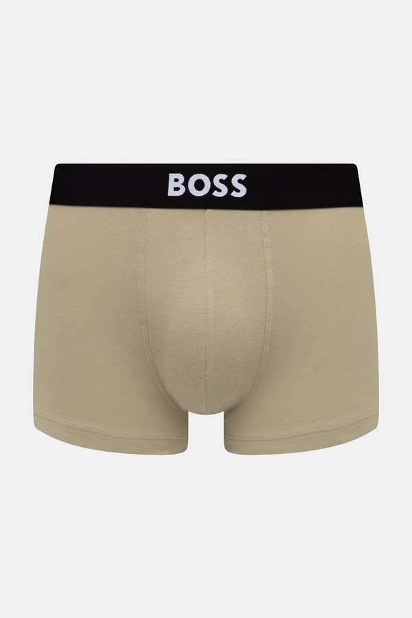 Боксери чоловічі бавовняні з еластаном Trunk 3P BOSS ONE 3 шт. колір зелений