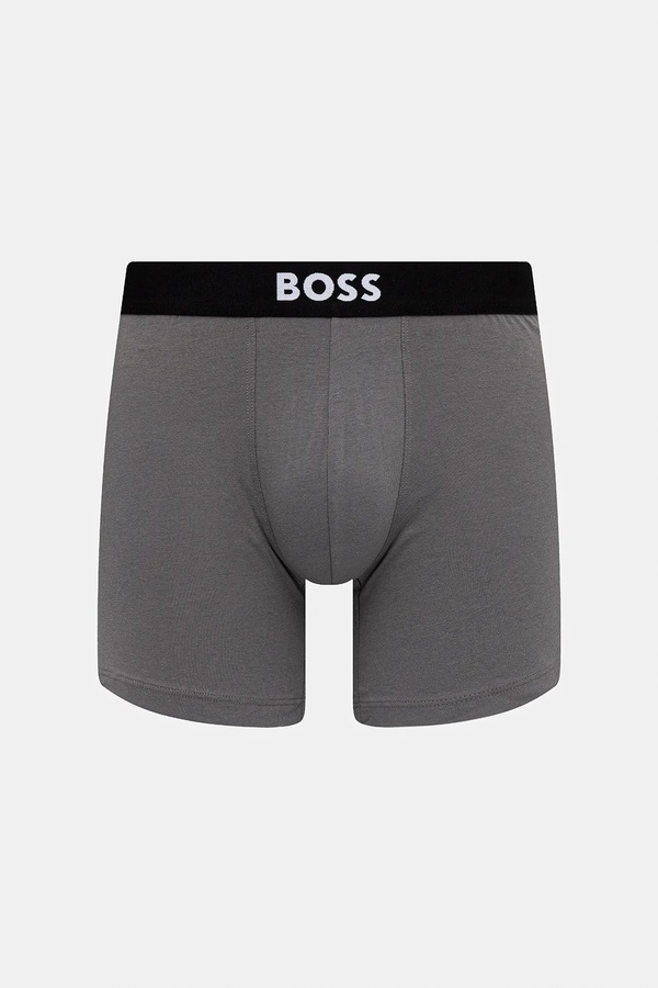 Облегающие боксеры мужские хлопковые с эластаном BoxerBr 3P BOSS ONE 3 шт. цвет серый фото 2