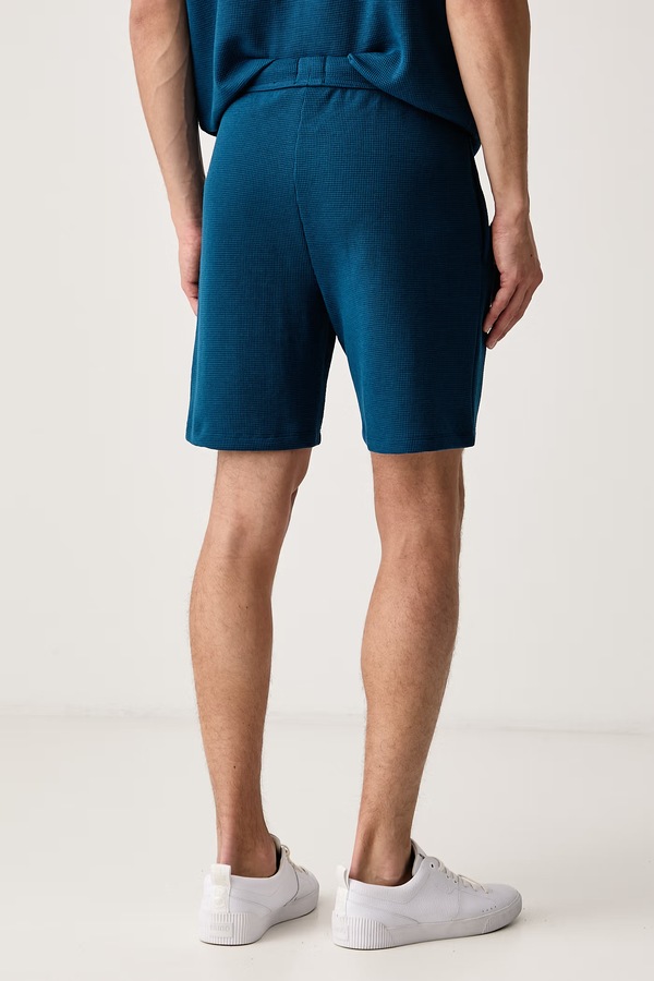 Шорти loungewear чоловічі з бавовною BOSS Waffle Shorts колір фіолетовий фото 2