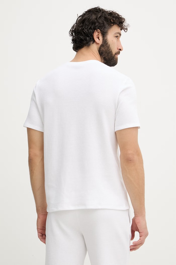 Футболка lounge чоловіча BOSS Waffle T-Shirt колір білий фото 2