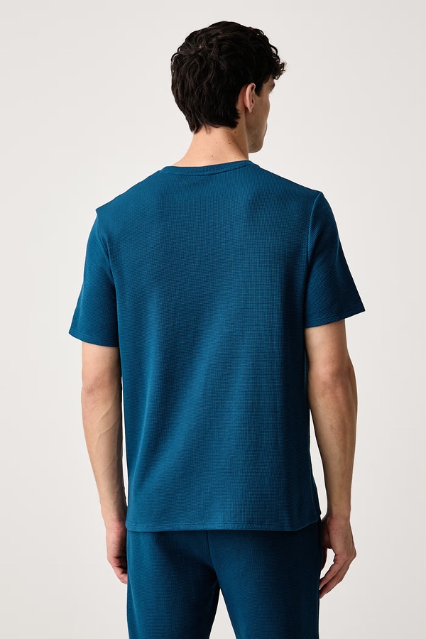Футболка lounge чоловіча BOSS Waffle T-Shirt колір фіолетовий фото 2