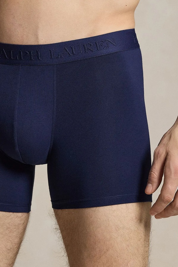 Боксери чоловічі бавовняні з еластаном 3 шт. Polo Ralph Lauren колір темно-синій фото 3