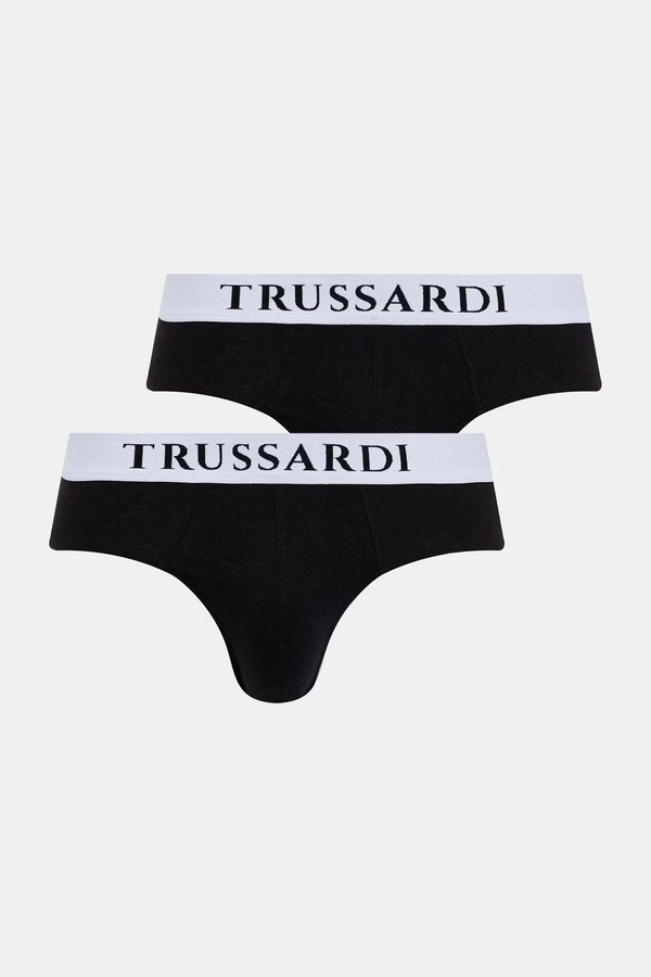 Сліпи чоловічі бавовняні з еластаном 2 шт. Trussardi колір чорний