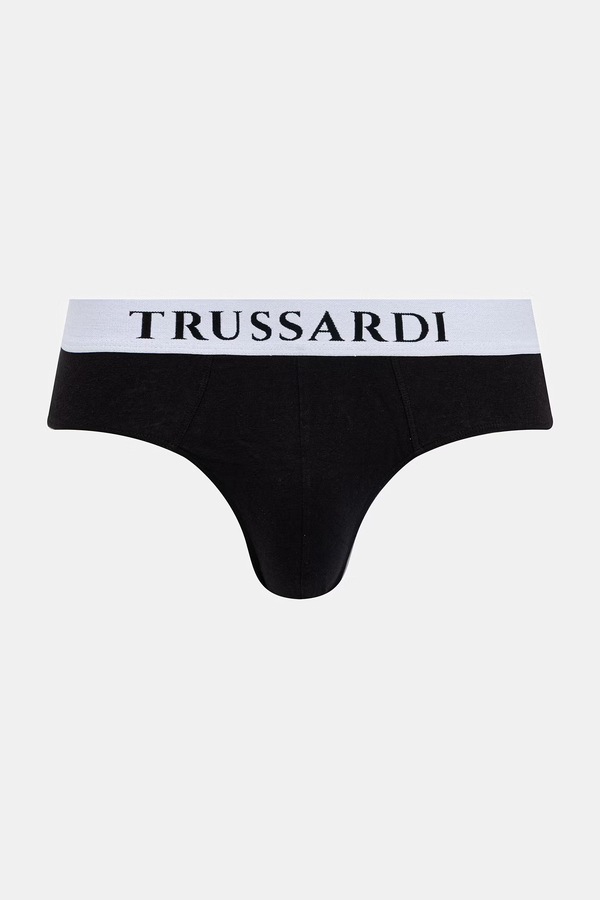 Сліпи чоловічі бавовняні з еластаном 2 шт. Trussardi колір чорний