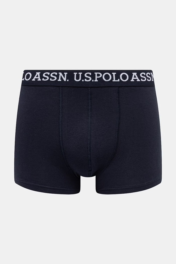 Облегающие боксеры мужские с хлопком 3 шт. U.S. Polo Assn. цвет темно-синий фото 2