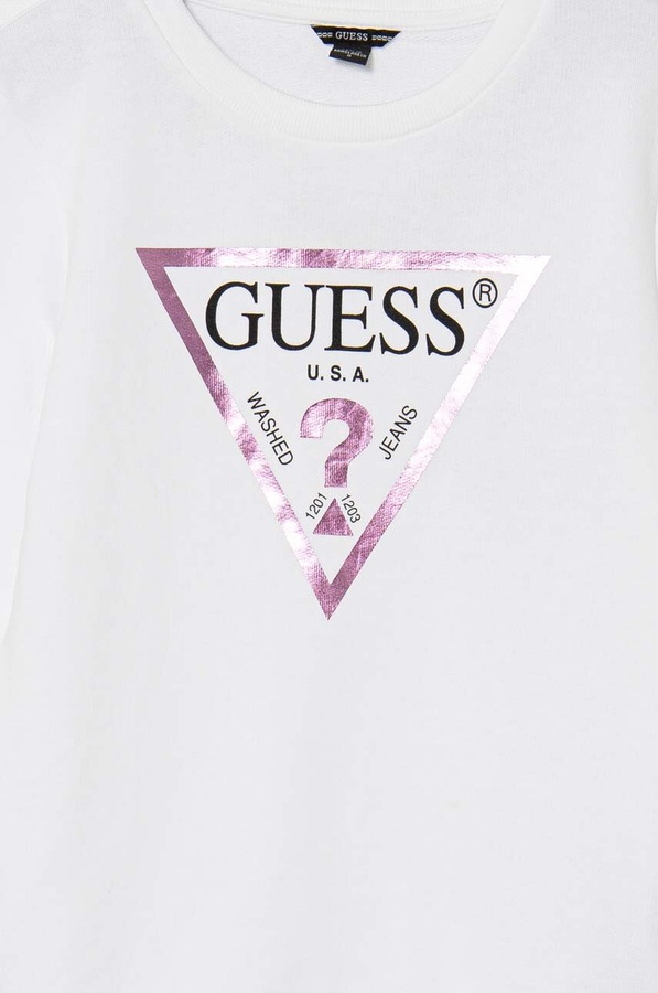 Дитяча бавовняна кофта Guess колір білий фото 2