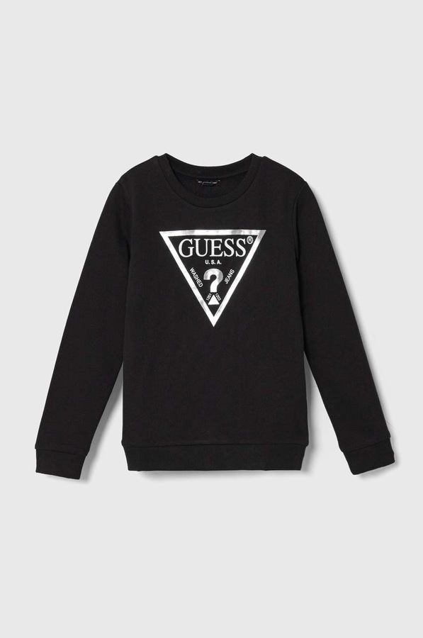 Дитяча бавовняна кофта Guess колір чорний