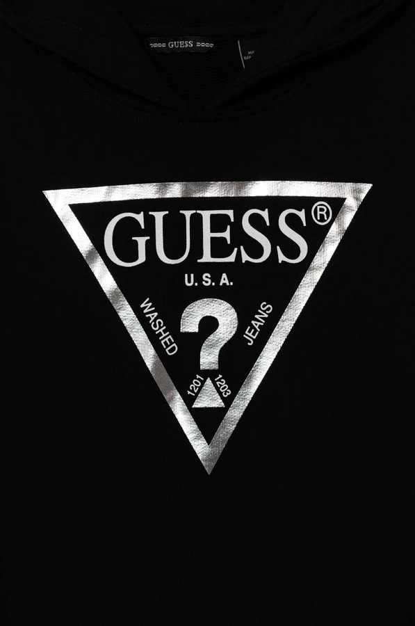 Дитяча бавовняна кофта Guess колір чорний фото 3