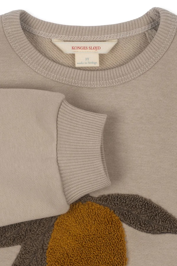 Детская кофта с хлопком Konges Sløjd LOU TERRY SWEAT SHIRT OCS цвет бежевый фото 2