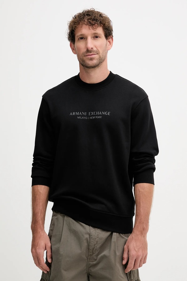 Бавовняна кофта Armani Exchange колір чорний