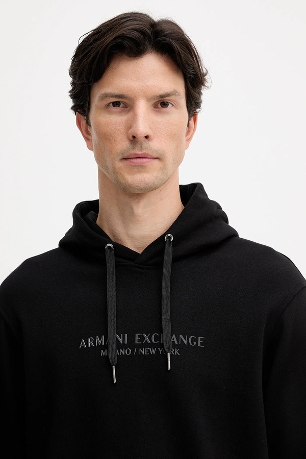 Бавовняна кофта Armani Exchange колір чорний фото 4