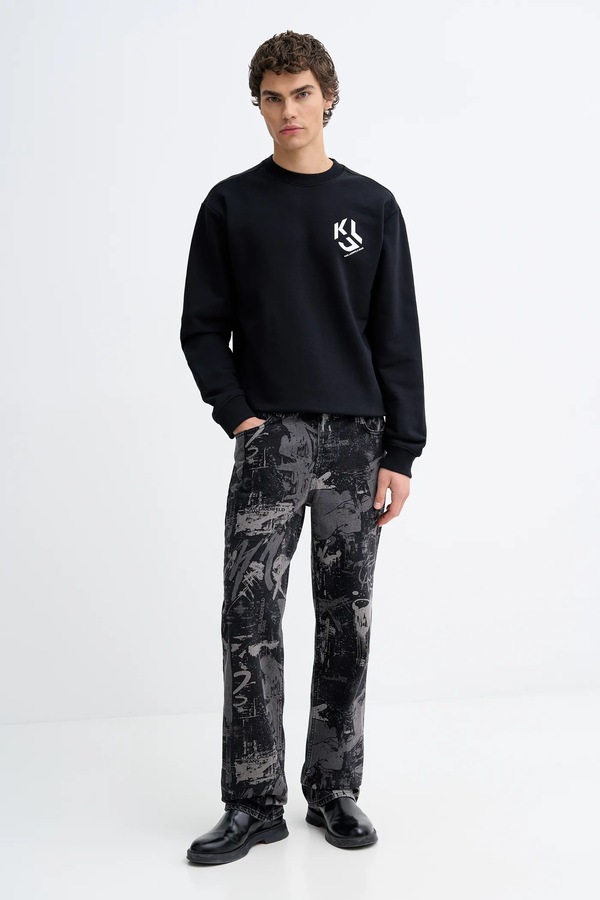Кофта мужская с хлопком Karl Lagerfeld Jeans цвет черный