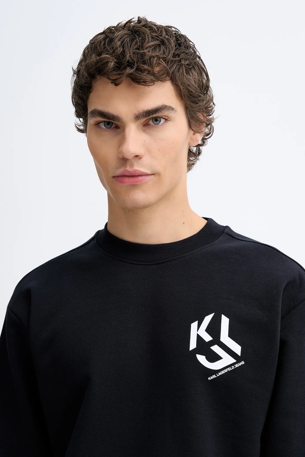 Кофта чоловіча з бавовною Karl Lagerfeld Jeans колір чорний фото 4