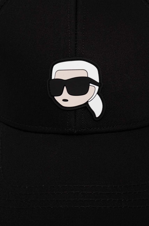 Бавовняна бейсболка Karl Lagerfeld колір чорний фото 2