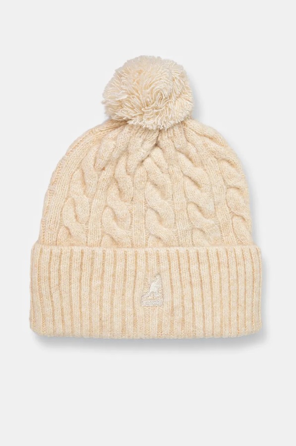 Шапка Kangol POMPOM колір бежевий