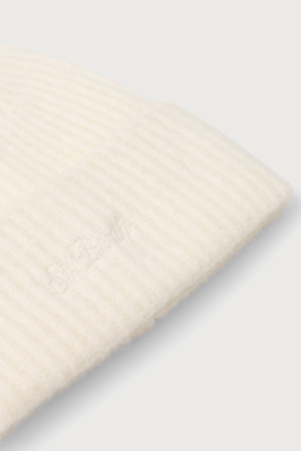 Шапка beanie жіноча з додаванням вовни альпаки MC2 Saint Barth колір білий фото 3