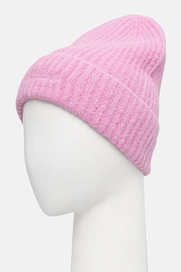 Шапка beanie жіноча з додаванням вовни альпаки MC2 Saint Barth колір рожевий фото 3