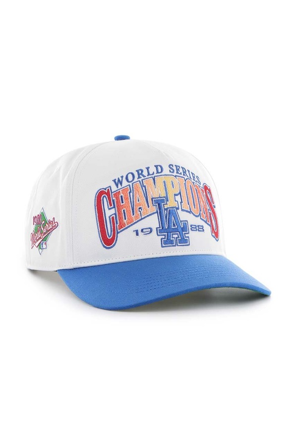 Бавовняна бейсболка 47 brand MLB Los Angeles Dodgers колір білий фото 2