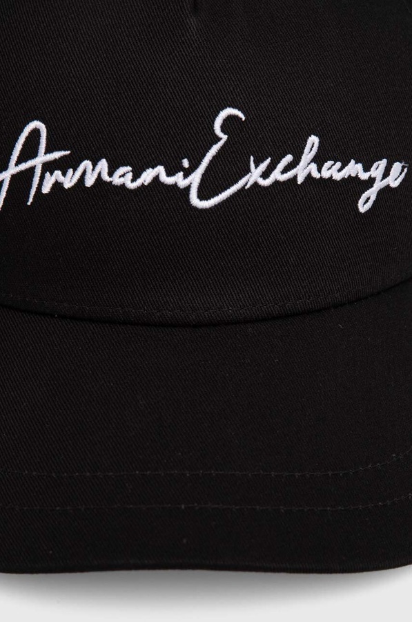 Бавовняна бейсболка Armani Exchange колір чорний