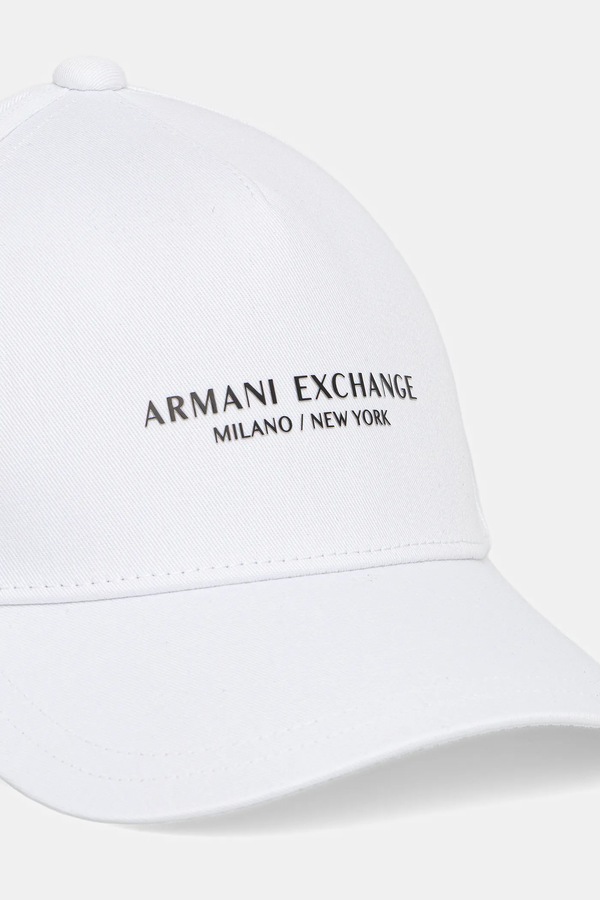Бавовняна бейсболка Armani Exchange колір білий
