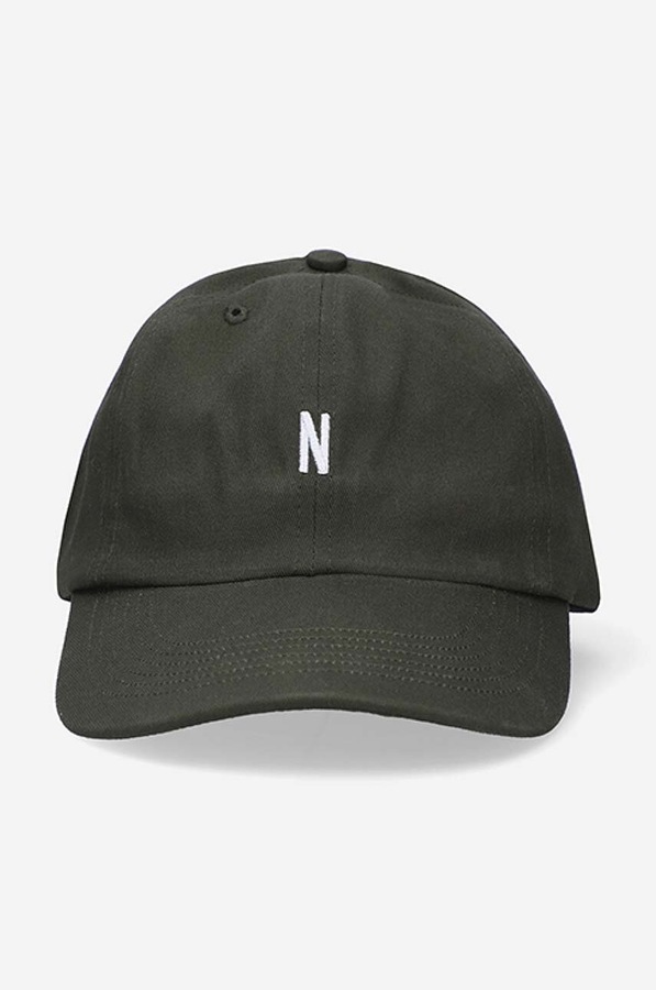 Хлопковая бейсболка Norse Projects цвет зеленый фото 2