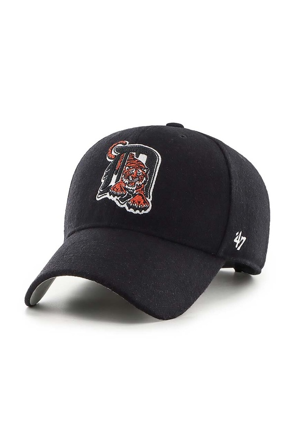 Кепка з домішкою вовни 47 brand MLB Detroit Tigers колір чорний