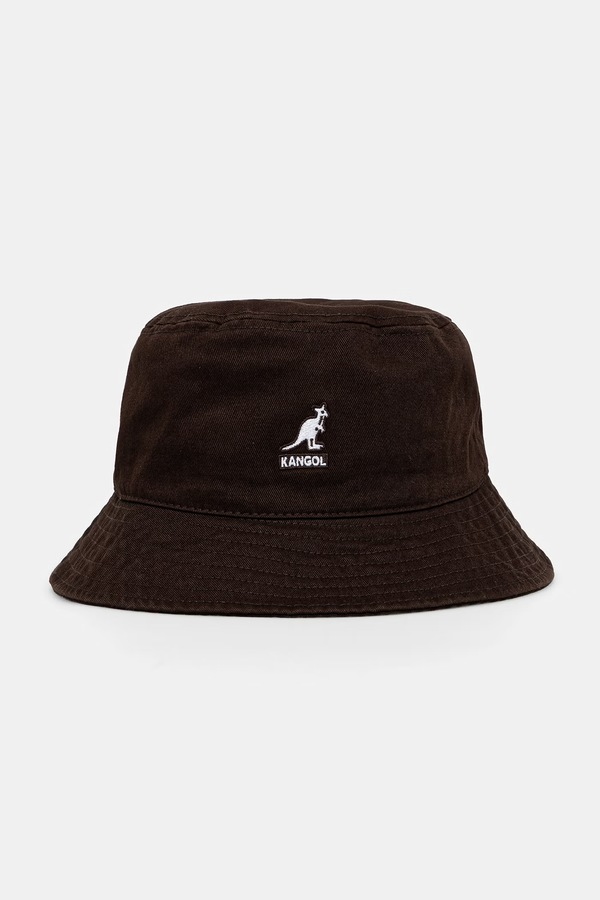 Капелюх бавовняний Kangol WASHED BUCKET колір коричневий