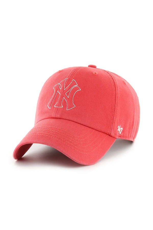Бейсболка хлопковая 47 brand MLB New York Yankees цвет красный фото 2