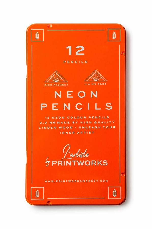Комплект олівців у футлярі Printworks Neon 12-pack