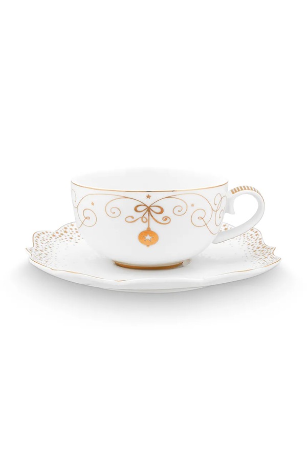 Чашка з блюдцем Pip Studio Royal Winter 225 ml колір білий