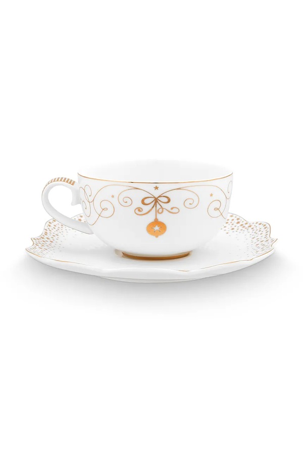 Чашка з блюдцем Pip Studio Royal Winter 225 ml колір білий фото 2