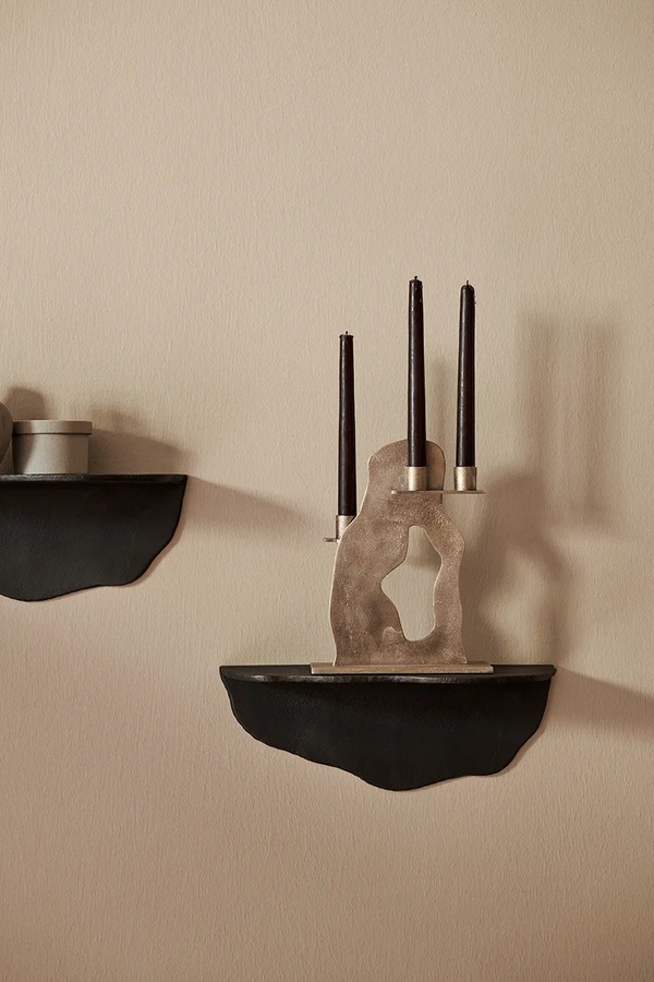 Декоративний свічник Ferm Living Erode колір жовтий