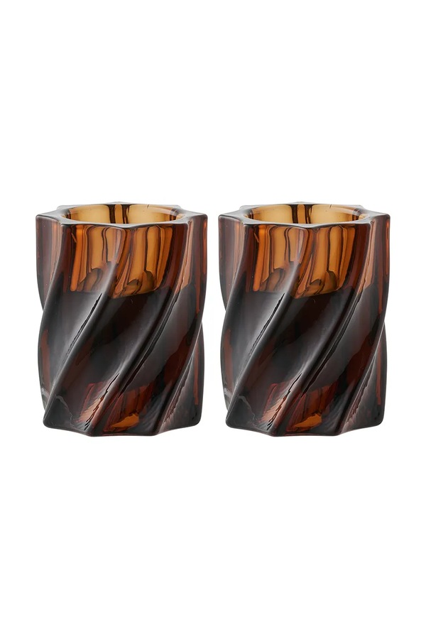 Набір свічників House Nordic 6 x 7,5 cm 2-pack колір коричневий