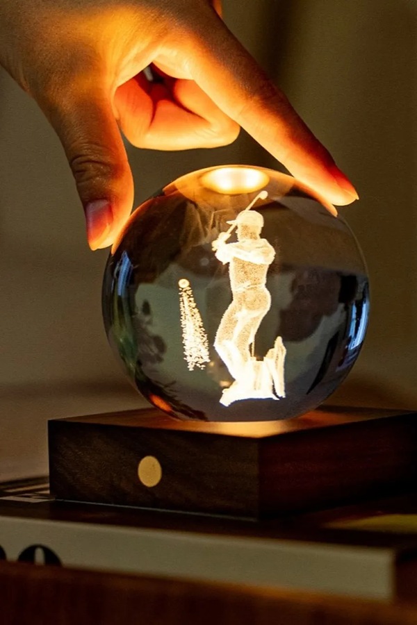 Бездротова світлодіодна декоративна лампа Gingko Design Amber Crystal Light 9,5 x 8 x 8 cm колір коричневий фото 3