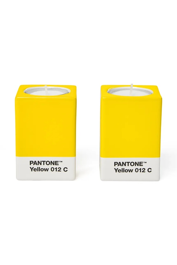 Декоративний свічник Pantone 7,8 x 5,5 cm 2-pack колір жовтий