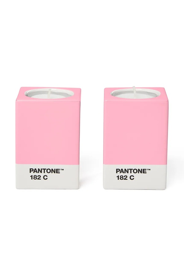 Декоративний свічник Pantone 7,8 x 5,5 cm 2-pack колір рожевий