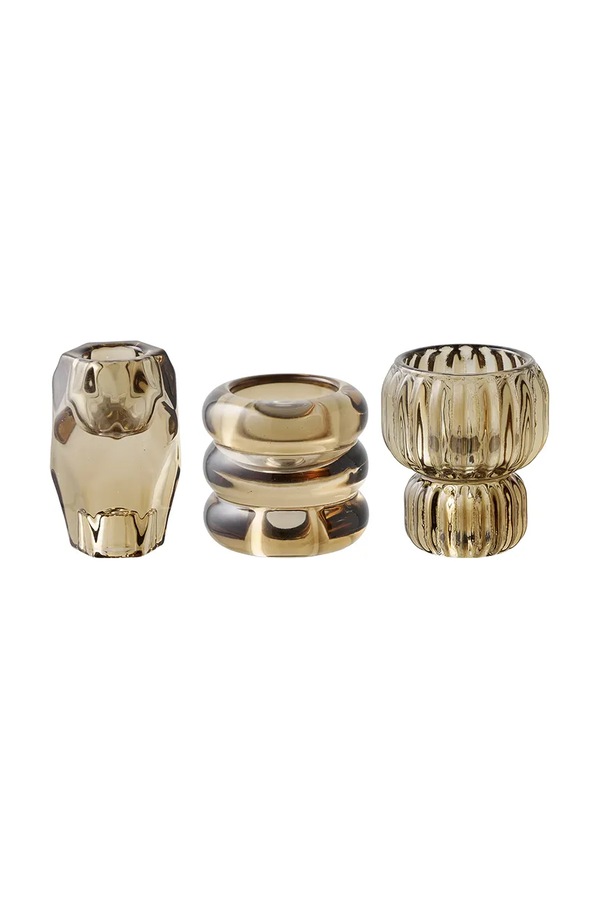 Декоративний свічник House Nordic 6,5 / 7,5 / 8 cm 3-pack колір жовтий