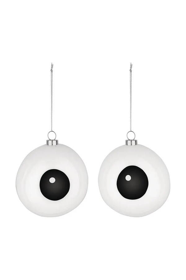 Набір ялинкових куль Alessi Carol 10 x 10 cm 2-pack колір білий