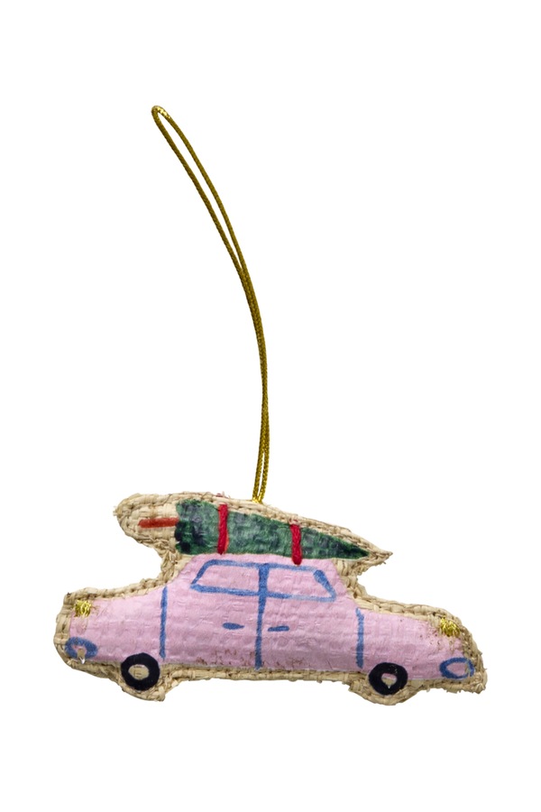 Підвіска ялинкова з текстильного матеріалу Rice 12 x 6 cm колір рожевий