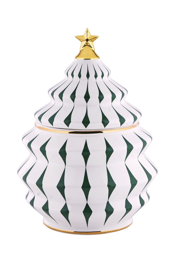 Контейнер із кришкою святковий з порцеляни Alessi Delight 2,1 l