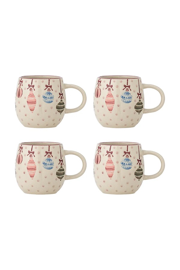 Чашка святкова з фаянсу 4 шт. Bloomingville Ornamentia 300 ml