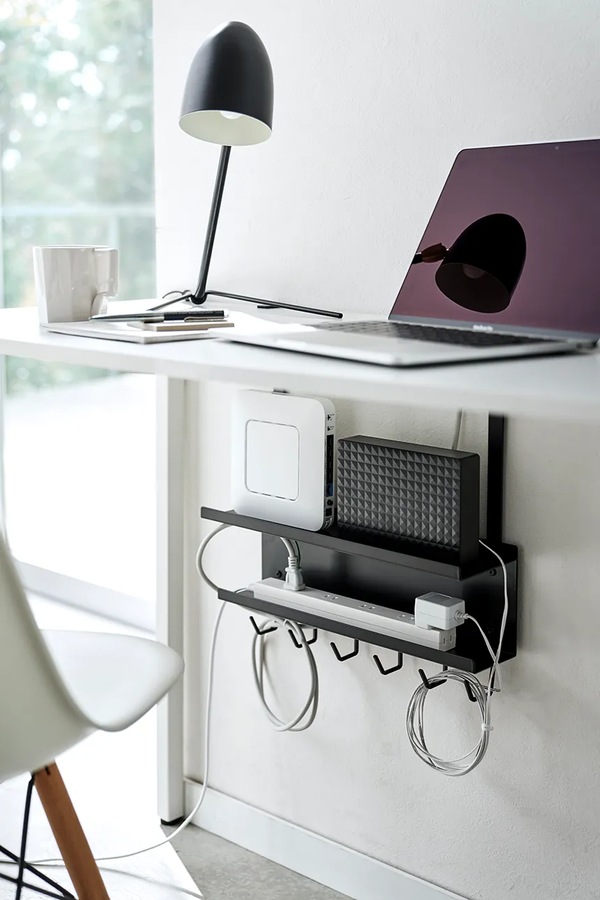 Органайзер під стіл для кабелів і маршрутизатора Yamazaki Smart 40 x 11,5 x 43 cm колір чорний фото 2